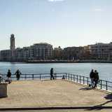 Spostandoci infine sul lato est del molo si apre una vista meravigliosa che abbraccia tutto lo �skyline� del litorale barese. Approfittando di un largo pontile che si protende in mare 20 metri, da qui � possibile ammirare i palazzi in stile liberty del lungomare Araldo di Crollalanza e quelli razionalisti del lungomare Nazario Sauro, su cui spicca l�eclettica torre del Palazzo della Provincia